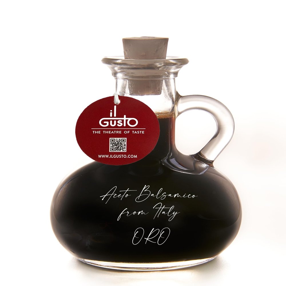 IL GUSTO ORO Aceto Balsamico from Italy Aged Italian Balsamic Vinegar in Oak Barrels Rich Dense & Balanced Flavour Premium Gourmet Vinegar from Italy - 250ml
