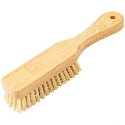 PET Bristle Laundry Brush with Wooden Handle for Thorough Cleaning of For Clothes, Shoes, and Household Surfaces with Comfortable Grip (A)