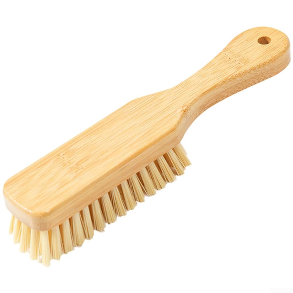 PET Bristle Laundry Brush with Wooden Handle for Thorough Cleaning of For Clothes, Shoes, and Household Surfaces with Comfortable Grip (A)
