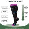4 Pairs Plus Size Compression Socks for Women Men,20-30 mmHg Wide Calf Knee High Support Stockings for Circulation,Athletic,Nurse,Running (03 Black/Navy/Purple/Black, 2XL) view 4