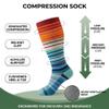 4 Pairs Plus Size Compression Socks for Women Men,20-30 mmHg Wide Calf Knee High Support Stockings for Circulation,Athletic,Nurse,Running (04 Blue/Orange/Orange/Blue, 3XL) view 4