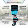 4 Pairs Plus Size Compression Socks for Women Men,20-30 mmHg Wide Calf Knee High Support Stockings for Circulation,Athletic,Nurse,Running (07 Black/Pink/White/Black, 4XL) view 3