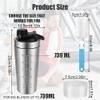 Alaoo Stainless Protein Shaker, Protein Shakes Cup with Proof Screw On Lid, Sports Gym Supplement Protein Shake Bottle for Mixing Protein Shakes and Supplements, 750ml, Silver view 2
