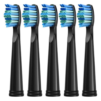 5/10 Pcs Replacement Brush Heads, Compatibility for Seago Fairywill Electric Toothbrush Head Refill Tooth Clean(5pcs Black)