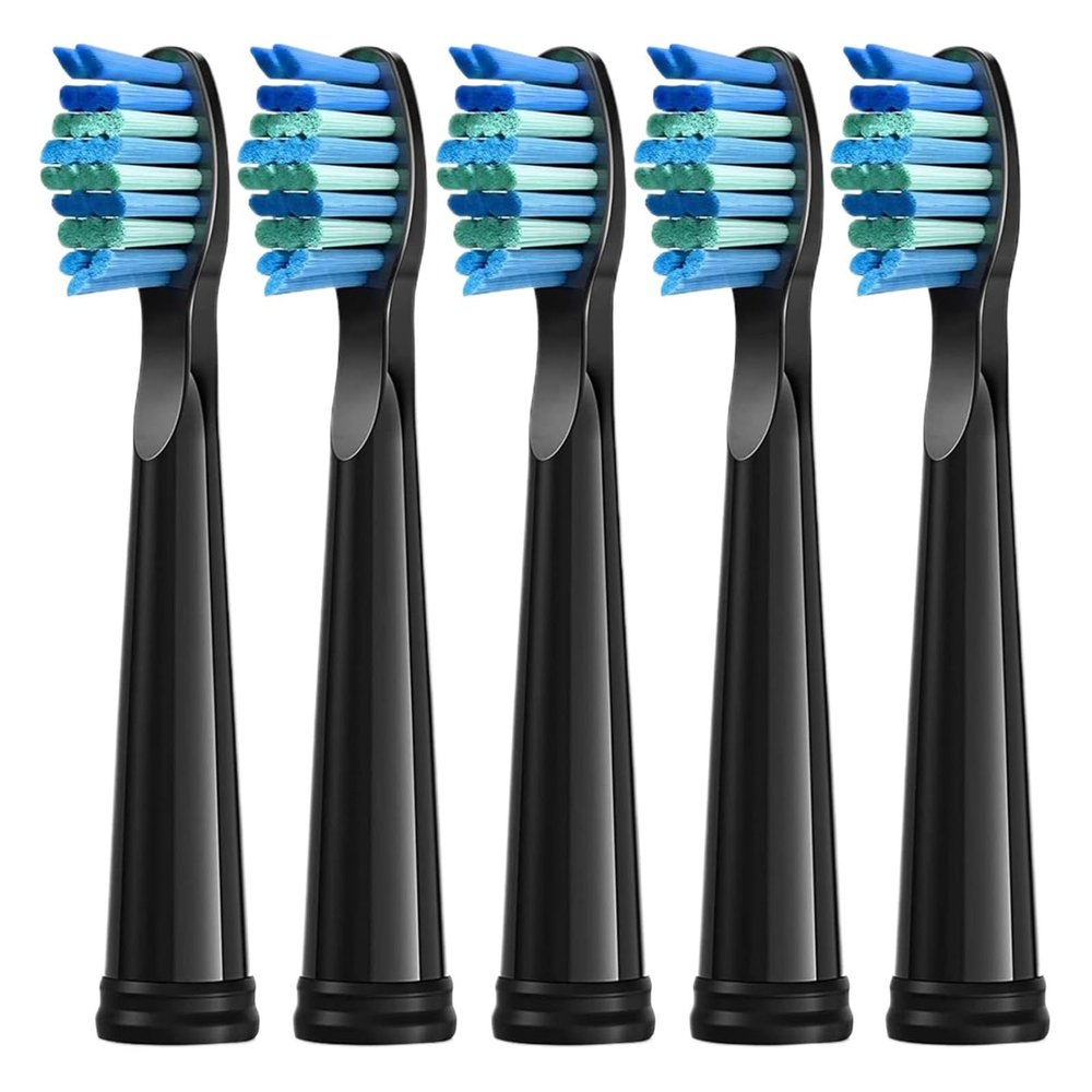 5/10 Pcs Replacement Brush Heads, Compatibility for Seago Fairywill Electric Toothbrush Head Refill Tooth Clean(5pcs Black)