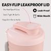 kuoleopa Protein Shaker Bottle, Pink, 14.5oz Leak-Proof with Non-Slip Silicone Grip, Mixing Ball, Detachable Nylon Strap view 2