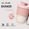 kuoleopa Protein Shaker Bottle, Pink, 14.5oz Leak-Proof with Non-Slip Silicone Grip, Mixing Ball, Detachable Nylon Strap view 3