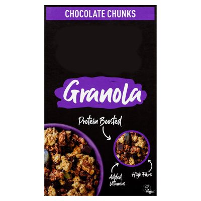 Granola Chocolate Chunks Protein Boosted Breakfast Cereal, High Fibre, Vegan, 400g