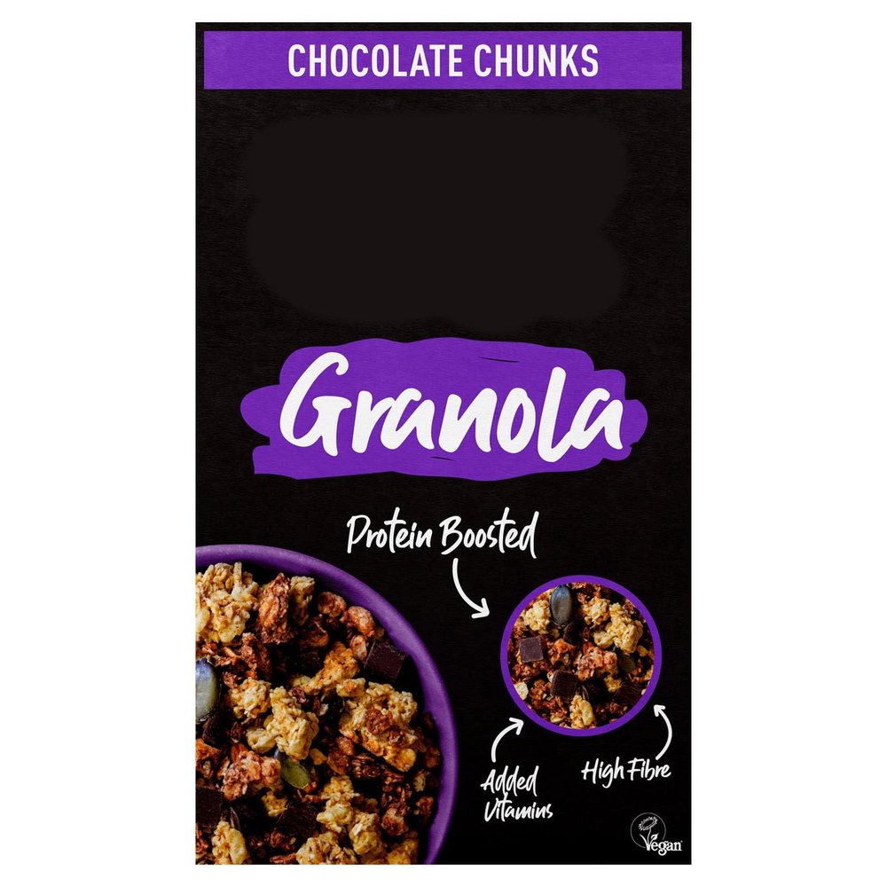 Granola Chocolate Chunks Protein Boosted Breakfast Cereal, High Fibre, Vegan, 400g