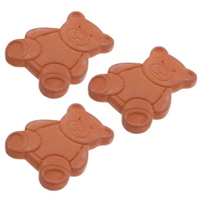 FOMIYES 3pcs Terracotta Bear Moisture Keeper Discs for Food Storage Containers, Pantry Dehumidifier Packs for Sugar, Candy, and Cookie Freshness Preservation