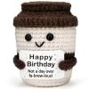 Birthday Gifts for Man Woman Dad Handmade Crochet Coffee with Inspirational view 1