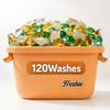 Freshie washing pods laundry with organizer, detergent capsules & tablets, Suitable for All Fabrics, Gentle and skin-friendly, for Daily Use (120, orange) view 1