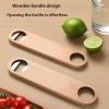 10Pcs Wood Flat Beer Bottle Opener Ergonomic Round Hole Drink Bottle Cap Opener with Comfortable Wood Grip Enduring Beer Bottle Opener view 4