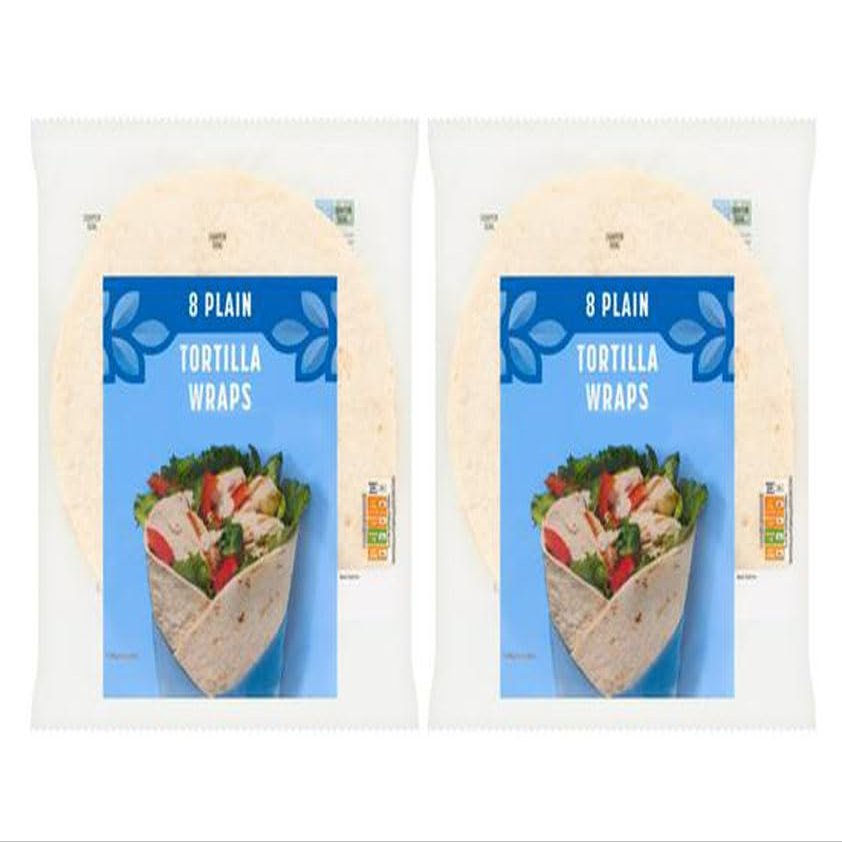 Plain Tortilla Wraps, Suitable for Vegans, 496g, Pack of 2
