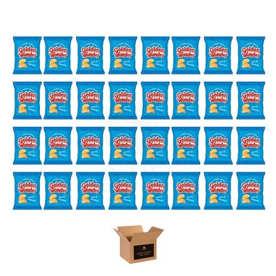 Golden Wonder Variety Crisp Pack Potato Crisps - 3 Pack of Delicious, Crunchy Snacks for Any Occasion | Family-Friendly Multi-Pack 25g (Salt Vinegar - 32.5g x 32Pack)