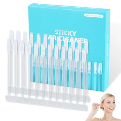 48pcs Ear Wax Removal Cotton Swabs, Reusable Sticky Cotton Swabs Provide Gentle, All-Around Cleaning, Ear Cleaner Set, Gentle Earwax Removal for Sensitive Ears,Safe Alternative to Cotton Buds