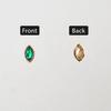 Sew On Raised Kundan Stone/Rhinestone/Beads for Craft, Jewellery Making, Clothe Embellishment, Embroidery Work (5X8 MM,Green, 100 Pieces, Boat Shape) view 4