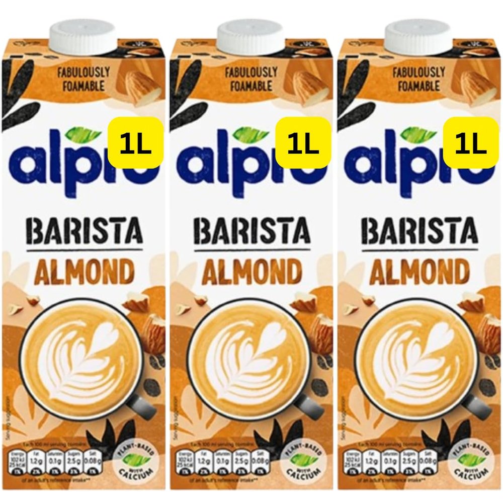 Barista Almond Long Life Dairy Free Drink 1L Alpros (3x1L)
