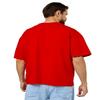 Half Sleeve Oversized Cottonblend Round Neck Drop Shoulder Printedfor Men's (Color Red) view 2