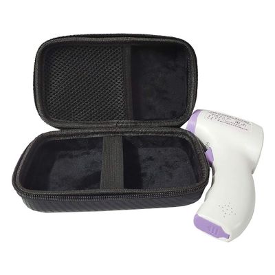 RASTKY EVA Forehead Thermometer Case Semi- Storage Box Portable Thermometer Protector for Outdoor Activities (Black)