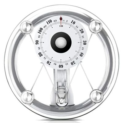 Bathroom Scales, Analogue Body Weight Scales, Round Tempered Glass, Weighing Range 264 Lbs/120KG, 155mm Large Dial, Easy to Read Measurements for Home and Pharmacy