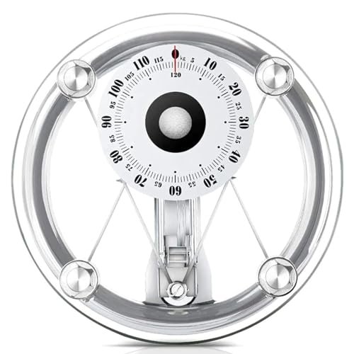 Bathroom Scales, Analogue Body Weight Scales, Round Tempered Glass, Weighing Range 264 Lbs/120KG, 155mm Large Dial, Easy to Read Measurements for Home and Pharmacy