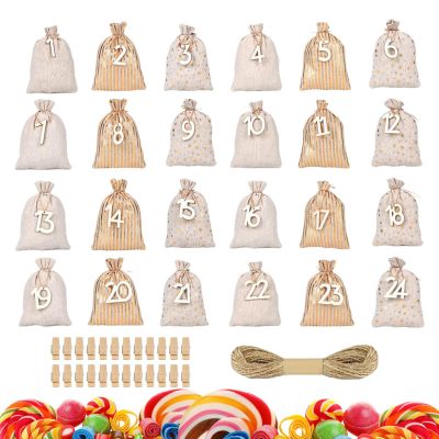 Advent Countdown Bags - 24 Reusable Numbered Candy Bags for Party Bags | Creative Christmas Holiday Activities for adu