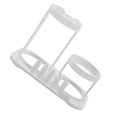 Homoyoyo Water Flosser Organizer Wall Mounted Bracket with Toothbrush Holder, Space-Saving Plastic Storage for Bathroom and Shower, Modern White Design for Oral Care Devices