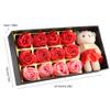 Rengue Valentine Day Romantic Soap Rose 12 Rose Flower Soap Plush Bear, Romantic Valentine Her with Gift Box, Preserved Roses Teddy Bear Doll for Anniversary Birthday Christmas (red gradient) view 3