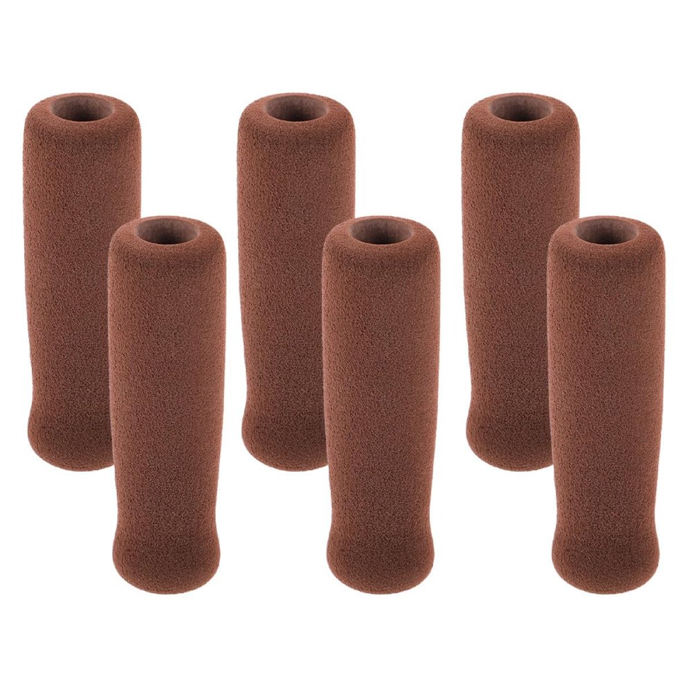 MAGICLULU 6pcs Non-slip Brown Sponge Walking Cane Handle Wraps for Elderly Crutch Grip Cushions, Replacement Arm Pads for Support and Comfort in Mobility Aids