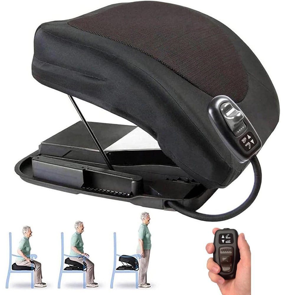 Electric Lifting Cushion Assist for Chairs and Sofas, Adjustable Portable Powered Seat Aid