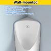 MZZKFC Corner Urinals with Drainage Kit & Flush Valve, Wall-mounted Ceramic Urinal for Men, Black White Men's Urinal for Public Restrooms/Garage/Basement(Black) view 3