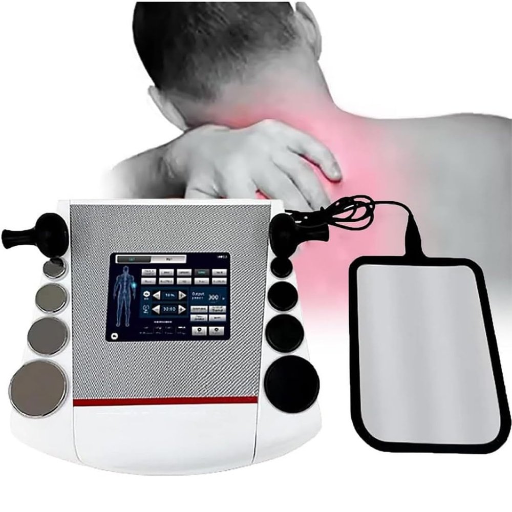 DPDZSW CET RET RF Tecar Physiotherapy Machine Portable 448K Tecar Therapy Diathermy Machine, Tecar Therapy Machine for Body Pain, with 8 Working Head/10 Body Parts to Choose from for Spa and Salon