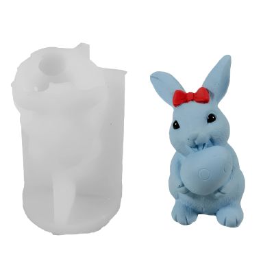Easter Hare Hold Eggs Silicone Mold Easy Demold for Resin Casting Soap Chocolate Cake Baking Tool Making