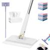 Clever Snap-Grip Mini Mop, No Wash Lazy Mops Wet and Dry, Automatic Cloth Changing/360 Rotating Head/10 Reusable Cloths, For Floor Bathroom Kitchen white 95cm view 1