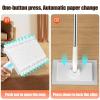 Clever Snap-Grip Mini Mop, No Wash Lazy Mops Wet and Dry, Automatic Cloth Changing/360 Rotating Head/10 Reusable Cloths, For Floor Bathroom Kitchen white 95cm view 3
