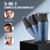 BarberBoss 3-in-1 Travel Trimmer Kit for Men, Beard & Hair Trimmer, Nose & Ear Trimmer, Mini Shaver, Mens Electric Shaver, Dual-Speed Control, Male Electric Grooming Set, QR-2212 view 2