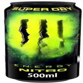 Nitro Super Dry Energy Drink 500ml (Pack of 6) "Conquer Your Day," "Blast Through Your Limits," "Ignite Your Inner Beast," and "Feel the Rush of Life"