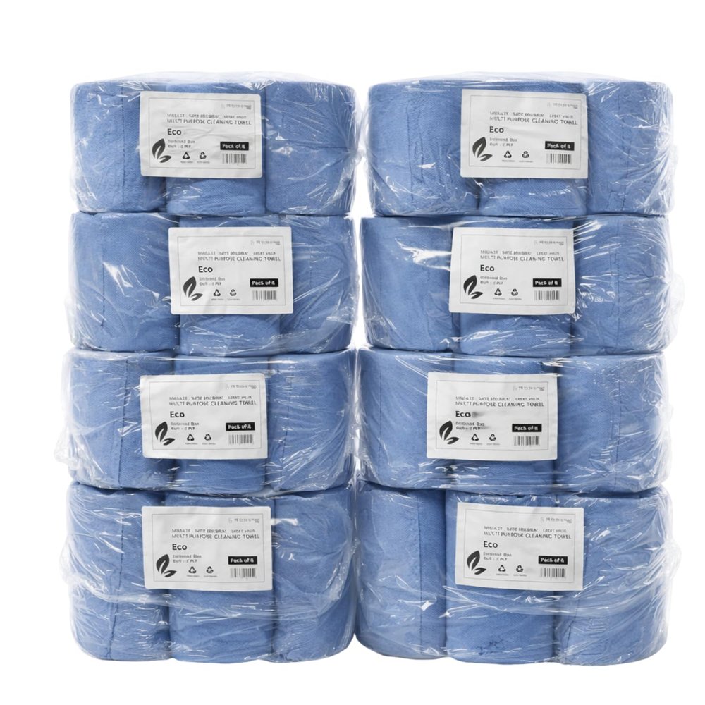 AAM 36 Pack Centre Feed Blue Roll for Kitchen Workshop Restaurants | Environment Friendly Kitchen Roll | Paper Towels | Hygienic Fast Drying Tissue Paper