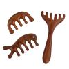 3 Piece Gua Sha Head Massage Comb, Self-Care Scalp Combs with Wide Teeth, Sandalwood Meridians Scalp Massage, Wooden Five-Claw Acupressure Therapy Brush for Face, Neck, Back and Lymphatic view 1