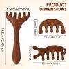 3 Piece Gua Sha Head Massage Comb, Self-Care Scalp Combs with Wide Teeth, Sandalwood Meridians Scalp Massage, Wooden Five-Claw Acupressure Therapy Brush for Face, Neck, Back and Lymphatic view 2