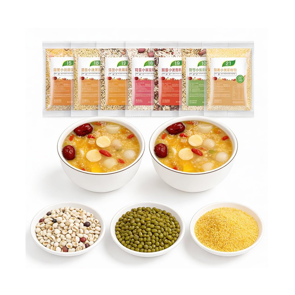 42 Packs Mixed Grain Breakfast Porridge, 75g Per Pack, Days Supply, Easy Cook Nutritious Cereal For Quick Healthy Meals