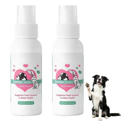 Dentaclean Spray for Dogs & Cats, Natural Breath Freshener No-Brush Oral Care Solution, Dentaclean -Dogs/Cats, for a Healthy Balance of Oral, Supports Gum Health Tartar Remove (2 Bottle)