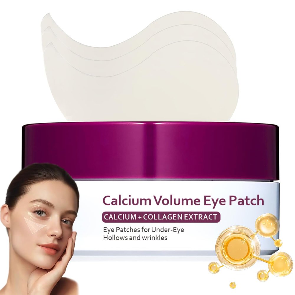 Calcium Volume Under Eye Patches (60 Pcs) - Gel Eye Masks with Collagen & Retinol for Dark Circles, Wrinkles, Puffy Eyes - Anti-Aging Skincare Treatment