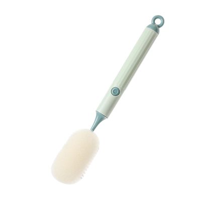 Sponge Bottle Cleaner Brushes,Dish Brush with Long Handle Deep Cleaning,Soft Dishwashing Foam Cleaning Brushes for Cups Mugs Kettles Wine Glasses Washing Up Brush,Flexible Head Gentle On Glass (Green)
