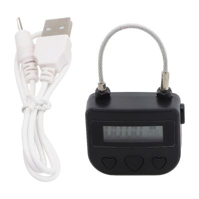 BildeeMait USB-Rechargeable Time-Lock Switch Padlock BDSM Restraint Devices, ABS + Steel, 7.3 x 4.7 x 2 cm