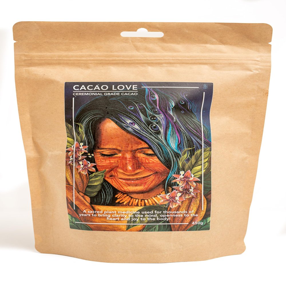 Cacao Love Ceremonial Grade Cacao 450g - Grown by Ashninka family farmers for Peru's first all-indigenous co-op.