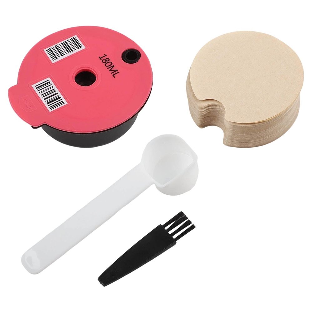 BildeeMait Reusable Coffee Capsule Pod for Tassimo Machines 74x30mm for PP Filter Basket with 60mL 180mL Silicone Lids