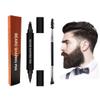 Beard Filling Pen Kit, Beard Filler Pen Pencil Brush Filling Kit Long-lasting Waterproof Black for Gaps Thin Patchy Men 2PCS view 4