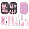 Baby Grooming Kit Newborn, 13-Piece Healthcare & Nail Care Set with Brush, DigitalThermometer, Nasal Aspirator, Nail Care Set, Clippers & Case, Baby Gift Set (Pink) view 1